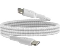 USB-C to USB-C Braided Sheath Cable (USB-C Fast Charge Boost Cable for Note10, S10, Pixel 4, iPad Pro, etc, 1m, White)