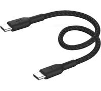 USB-C to USB-C Braided Sleeving Cable (6 inch, for iPhone 16, 16 Pro, 16 Pro Max, 16 Plus, Galaxy S24, S23, Note10, Note9, Pixel 9, Pixel 8, iPad Pro, etc., Black)