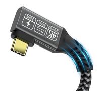 USB C to USB C Cable 1 m, USB C 90 Degree 20 Gbps Data Transmission USB Cable 3.2, 240W 48V/5A USB C Cable Fast Charging, Video Transmission 4K@144Hz for Smartphone, SSD, Monitors, Laptop