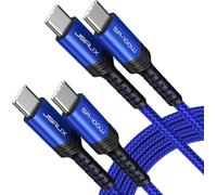 USB C to USB C Cable 100W/5A (2 Pack,1m+1m),Fast Charging Cable Compatible with Nintendo Switch 2 iPhone 16 Pro Max Samsung Galaxy S25 S24 MacBook iPad Air Pro CarPlay-Blue
