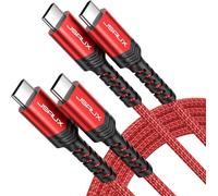 USB C to USB C Cable 100W/5A (Pack of 2,3m+3m),Fast Charging Cable Compatible with Nintendo Switch 2 iPhone 16 Pro Max Samsung Galaxy S25 S24 MacBook iPad Air Pro CarPlay-Red