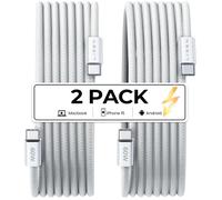 Usb C To Usb C Cable 1m/Pack Of 2, Type C Cable Fast Charge 60w Nylon Braided For Iphone 16/15/14/ Pro Max, Samsung S25/S24/S23 Ultra, Xiaomi Mi 13t/13/12x/12t/11t Pro/11 Redmi Note 12/11