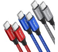USB C to USB C Cable [3-Pack 1M] USB Type C Cable 60W Fast Charging Nylon for iPhone 15 Pro Max Samsung Galaxy S24 S23 S21 S20 S10 Note 20 A54 A34