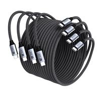 USB C to USB C Cable 60W, 4 Pack (2*1M/2*2M) Nylon Braided Cable Aluminum Alloy Shell for iPhone 16/15 Pro Plus/16 Pro Max, iPad Mini, MacBook, Samsung Galaxy S22/23