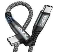 Usb C To Usb C Cable 90 Degree 1m, Type C Cable 60w Type C Cord Right Angle Fast Charge Compatible With Iphone 15/15 Pro Max, Samsung Galaxy S23, Pad Pro, Air, Huawei P40/Mate 60, Pixel