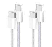 USB C to USB C Cable Fast Charge: PD3.0 60W USB Type C Cable Nylon Braided Charger Cable USBC Cord Compatible with iPhone 16 15 Samsung Galaxy S24 S23 Pixel iPad MacBook, [Pack of 2, 1M]
