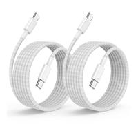 USB C to USB C Cable for iPhone 16 15, [2M/Pack of 2] 60W Type C Nylon Braided Data Cord for Apple iPhone 16/16 Pro Max/15 Pro Max/15 Plus, MacBook Pro, iPad 12.9/11 inch/Mini/Air, Samsung