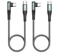 Usb C To Usb C Cable Short 90 Degree [30cm, Pack Of 2], Type C Cable 60w Type C Cord Right Angle Quick Charge Compatible With Iphone 15/15 Pro Max, Samsung, Pad Pro, Air, Huawei P40, Pixel