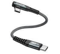 USB C to USB C Cable Short 90 Degree 30CM, Type C Cable 60W Type C Cord Right Angle Fast Charge Compatible with iPhone 15/15 Pro Max, Samsung Galaxy S23, Pad Pro, Air, Huawei P40, Pixel
