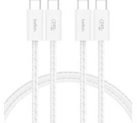 USB-C to USB-C Cable with Braided Jacket (5ft, 240W, Soft Touch, Flexible, Fast Charging, for iPhone 16 & iPhone 15, Galaxy S25, Pixel 9, iPad Pro, etc., White)
