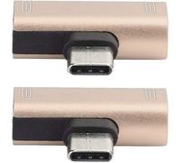 USB C to USB C-Double C Splitter,2 Pcs Typec Converter Splitter Dual 2 in 1 to Headphone USB O Charger Adapter Silver (Silver),Connectors and Adapters (Gold)