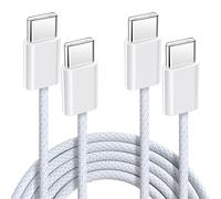 USB C to USB C Fast Charging: [1M/Pack of 2] 60W USB Type C 3A Nylon Braided USB Cable Charger Cable Compatible with iPhone 16 15 Pro Max Samsung S24 S23 iPad MacBook Pro/Air