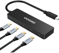 USB C to USB C Hub,10Gbps USB C Splitter with 4 Ports,USB C Hub Multiport Adapter Dongle for MacBook Pro/Air, iMac, Surface Pro, Chromebook, Dell, HP, iPad, Samsung, etc(Not Support Charging/Monitor)