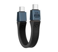 USB-C to USBC Short Flat Cable 240W (13cm), Thunderbolt 5/4 Compatible at 80Gbps, Fast Charging, OTG and 8K Display Support for All Type-C Devices - Black