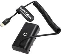 USB-C Type-C PD to NP-F550 Battery Dummy Coiled Power Cable for Sony NP-F550F770F570 F970 Atomos Ninja VShinobiShogun 7 Monitor