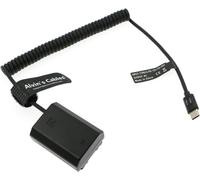USB-C Type-C PD vers NP-FZ100 Batterie factice Câble d'alimentation spiralé pour Sony Alpha A7 III, A7S III, A7R III, A7R IV, A9, A9II, A9R, A9S, A6600, A7C, A1 Appareil Photo
