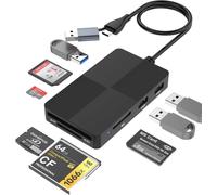 USB C USB 3.0 Multi Card Reader, 8 in 2 SD Card Reader Hub Adapter for SD/TF/CF/XD/MS/Micro SD/USB 3.0, 8 Port Playback for SDXC SDHC CFI Micro SDXC/SDHC MS for Windows/Mac/Android