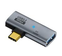 USB C vers USB 3.2 OTG 2 en 1 Adaptateur, 10 Gbit/s Type-C vers USB-A Femelle OTG et Adaptateur d'alimentation PD 100W pour iPhone 15 Pro Max Tablette Samsung Galaxy S22/S23 Steam Deck (Gris)
