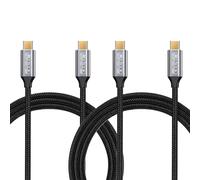 USB-C vers USB-C 3.1 Gen2 Câble 10Gbps Transfert de données, 100W 20V/5A 3.3ft USB Type C Câble de charge rapide 4K Sortie vidéo Compatible avec Thunderbolt 3, MacBook Pro, Galaxy S21 1M