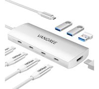 USB C vers USB C Hub-3 Ports USB 3.2 Gen 2 avec 10 Gbps, HDMI 4K@60Hz, PD 100W, 3 ports USB 3.0, adaptateur multiport répartiteur USB-C pour MacBook Pro, iMac, iPad Pro, iPhone 15 (ne prend pas en