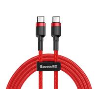 USB-C-zu-USB-C-Kabel Baseus Cafule PD 2.0 QC 3.0 60W 1m, rot