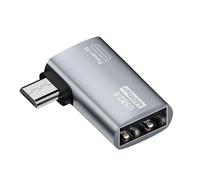 USB Cable Adapter, 480Mbps Transmission Rate, 90 Degree Left Right Angle | Male To Female 90 Degree Cable Converter, On-The-Goes Cable, Smartphones, Host Devices, 480mbps Transmission Rate, Aluminum