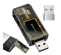 USB Cable Tester, Rotatable Display Voltage Current Meter Tool, 2.52x0.96x0.56 inches ABS Power Analyzer Device with Real Time Monitoring, Compact Digital Diagnostic Tester, Electronic Repair Tool Use