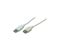 USB - - Cable, USB 2.0, male/female, grey, 3M