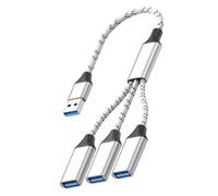 USB Cable with 3 USB Port Expand Connectivitys Braided Cord Easy Installation Perfect for External Drive Printers Data Transfer Cable