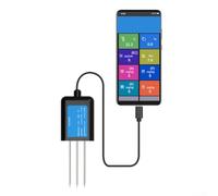 USB Capteur d'humidité du sol avec mesure de la température, étanche IP68, isolation électromagnétique, pour l'agriculture et l'horticulture, plage de mesure -40 à +60 °C, modèle B (B)