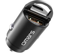 USB Car Charger 63W [USB C 33W+USB A 30W] 5A USB-A and USB-C Car Charger with Quick Charge and Traction Ring for iPhone12 Pro Max Mini Samsung S21 Huawei LG iPad Airpods