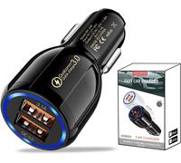Usb Car Charger Cigarette Lighter 2 Usb Ports Auto Usb Charger Compatible With Iphone, Ipad, Samsung, Huawei, Redmi