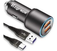 Usb Car Cigarette Lighter Charger For Xiaomi Redmi Note 13 Pro 5g/12 11 10 9 8 Pro 10s,14t 14c Mi 10t 11 11t Lite Pro 5g,Poco M3/F3/X3,Huawei P30 P40 P20,36w Quick Charge 3.0+2m Cable Type C Fast