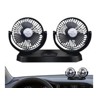 USB Car Fan - Portable Car Fan | Adjustable USB Desk Fans |Silent Rotating Air Circulator Dashboard Accessories Blower | Adjustable Double Head Cars Electric Fans | For Home Workplace RVs Family Frien