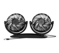 Usb Car Fan, Portable Fan, Double Head 360° Rotating Electric Cooling Device with Strong Wind and Low Noise, Dashboard Airflow Accessory for Vehicle, Rv, Truck, Travel, School,