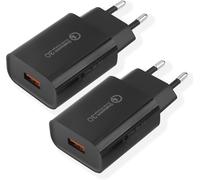 Usb Charger, 18w Quick Charge 3.0 Fast Charger Compatible With Samsung Galaxy S20 Fe S10 S9 S8 S7 S6 A03 A13 A71 A51 Z Flip3 Z Fold2 5g, Iphone 11 12 13 14 Pro X 8 7 6s, Huawei, Xiaomi (2 Pcs)