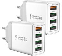 Usb Charger, 2-Pack Multiple Usb Socket 40w Fast Charger Iphone, 4 Port Multi Mains Qc 3.0 Usba Adapter For Iphone 16 15 14 13 12 11 Pro Max X Xs Xr 8 7 6s Plus Mini Se, Ipad, Samsung