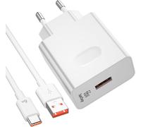 Usb Charger And Usb C Cable For Honor 200 90 5g, 66w 6a Fast Charge Supercharge Adapter Charger With Type C Cable 1m For Honor 70 Lite 90 Lite Magic 6 Lite 6 Pro 5 Honor Pad 9 Huawei Matepad