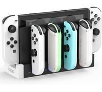 USB Charger Compatible with Controller for Switch & OLED Model,Charging Station Holder for Controllers with LED Indicator-White