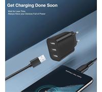 USB Chargeur 15W,3-Port Adaptateur 5V3A USBA à Charge Rapide et Prises Multiples pour iPhone 15/14/13/12/11,Samsung,Xiaomi,Tablets,Phone Plug USB-A Charger