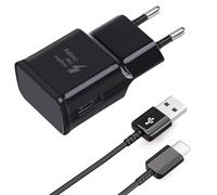 USB Chargeur avec 1,5m USB-C Rapide Câble pour Samsung Galaxy A17 A16 A15 A14 A13 A05s A04s A57 A56 A55 A54 A53 A37 A36 A35 A34 A33 A26 S8 S8+ S9 Plus S10 S10e, Adaptateur Secteur Chargeur Rapide