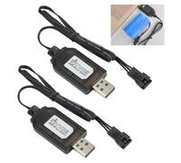USB Chargeur Câble RC Universel avec Connecteur pour Batterie LiPo 2S 7.4V - Compatible avec Voiture RC, Bateau RC, Drone RC, Avions RC et Autres Jouets Télécommandés (SM-3Pin 2PCS)