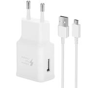 Usb Chargeur Pour Samsung Chargeur Rapide Avec Câble De Charge Rapide Micro Usb 1.5m Compatible Avec Samsung Galaxy S7 S7 Edge S6 S5 S4 S3 S2 Note 5/4 Xcover 4 3 2 J3 J4+ A5 A7 J5 J7 Tab (Blanc)