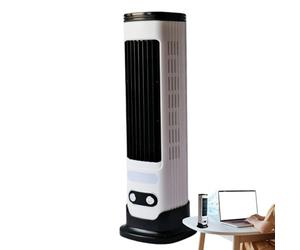USB Charging Bedroom Tower Fan - Portable Personal Mini Desk Ventilation Tool, 5 Speed Whisper Quiet Air Turbine, Cordless Rechargeable Countertop Column Cooler, Compact Space Saving Bladeless Design