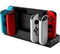 USB charging dock for Nintendo Switch-Suitable for 4 Joy-Con + 8 Switch game slots-LED charging indicator-Non-slip base