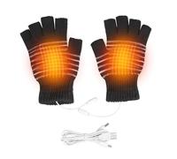 USB Chauffants, Winter Chauffants pour Homme et Femme - Alimenté par USB Lavable Demi Doigt Chaud Moufle pour Cyclisme Moto Ski de randonnée et Alpinisme