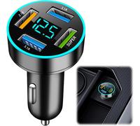 Usb Cigarette Lighter, 4 Ports 66w Car Charger, Quick Charge Car Charger With Led Voltmeter, Usb C Lumensigare Teléfonos Inteligentes