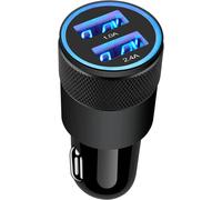 Usb Cigarette Lighter Charger,3.4a 2 Ports Fast Usb Car Charger,12v Car Cigarette Lighter Socket Adapter For Iphone 16 15 14 13 12 Pro,Samsung Galaxy S25 S24 S23 S22 S21 A16 A56,Google Pixel
