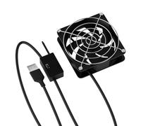 USB Computer Fan - 3.15 Inch Cooling Ventilator Device | Temperature Sensitive Fan - Automatic speed control with quiet airflow for routers modems amplifiers receivers TV boxes and home electronics