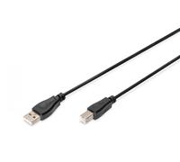 USB connection cable, type A - B M/M, 1.0m, USB 2.0 suitable, bl